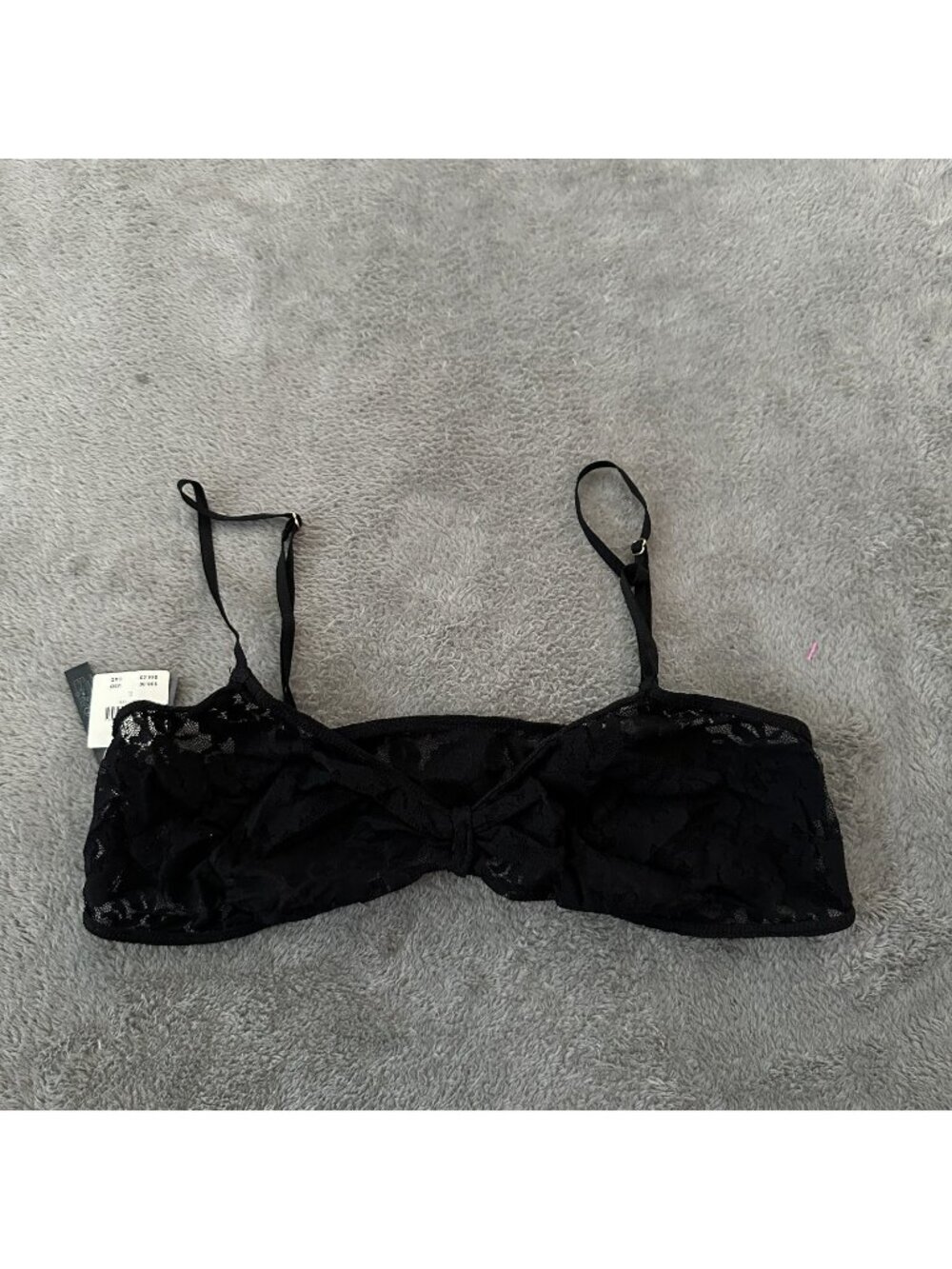 NWT By Anthropologie Black Lace Bra Bralette Women's LARGE